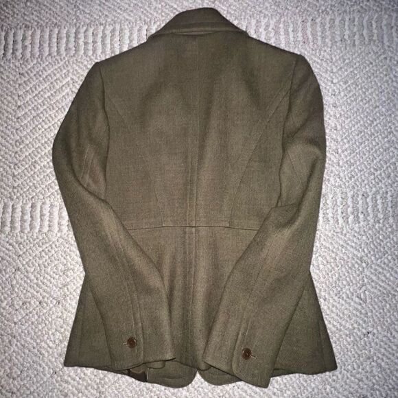 Ann Taylor Olive Green Wool Blazer - Sz 2 - Picture 12 of 16